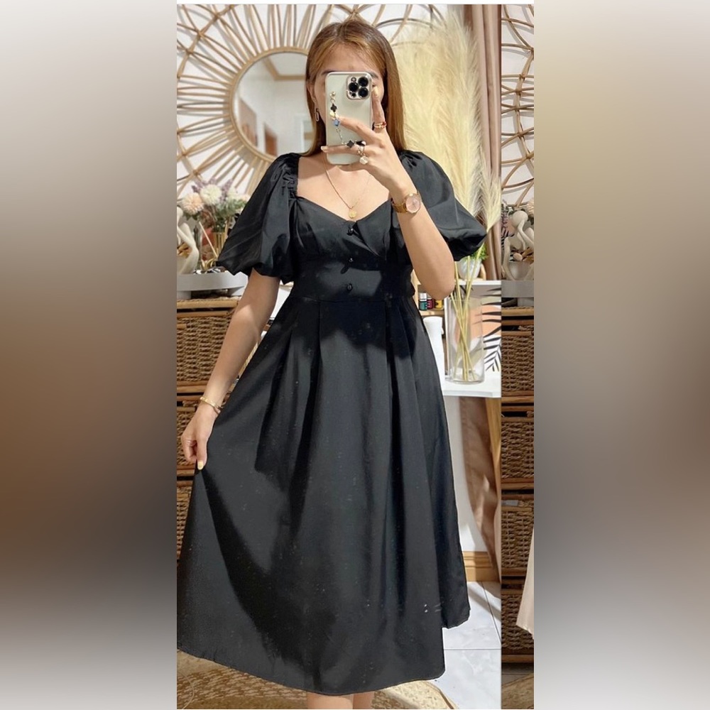 Black midi dress